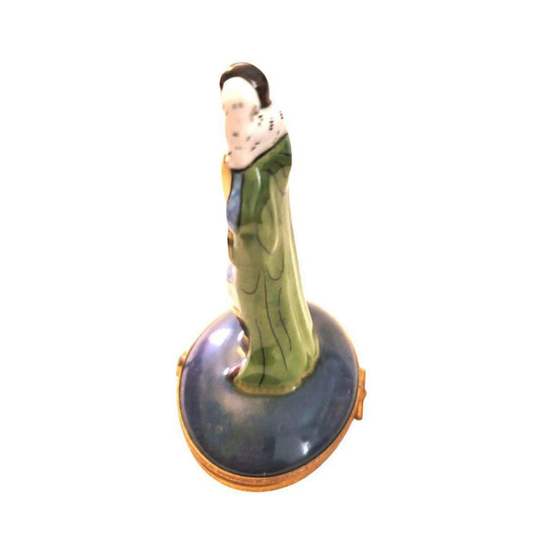 Shepherd With Sheep Figurine Porcelain Limoges xmas theme religious spiritual nativity Limoges Boxes French Trinket Box