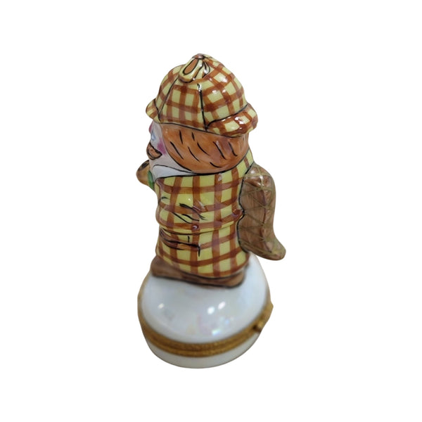 Sherlock Detective Porcelain Figurine Porcelain Limoges figurine professional French Trinket Box