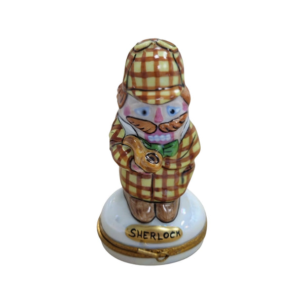 Sherlock Detective Porcelain Figurine Porcelain Limoges figurine professional French Trinket Box