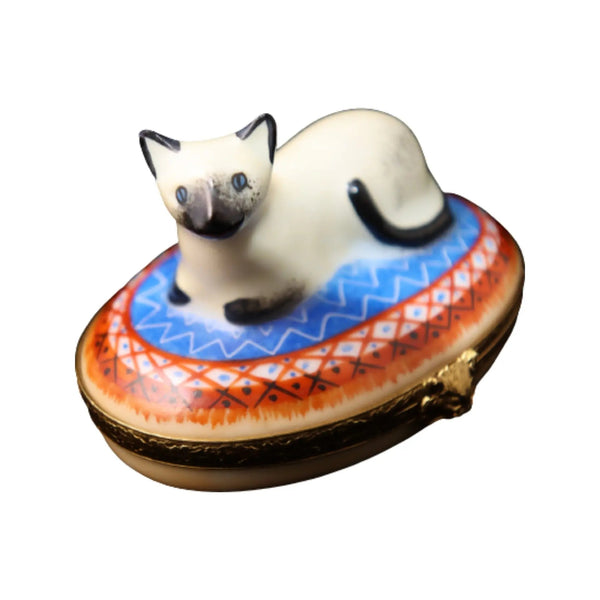 Siamese Cat Porcelain Limoges Cat cats French Trinket Box
