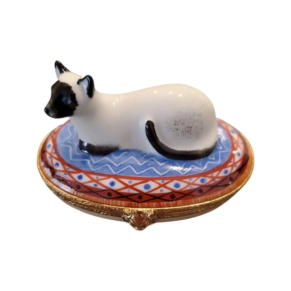 Siamese Cat Porcelain Limoges Cat cats French Trinket Box