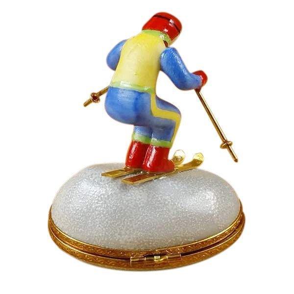 Skier on Mountain Porcelain Limoges sports French Trinket Box