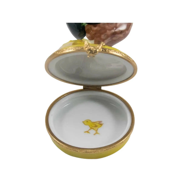 Small Rooster Porcelain Limoges farm birds French Trinket Box