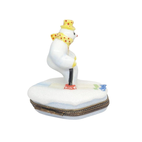 Snowman Skiing Limoges Box Porcelain Limoges Snowman Limoges Imports Limoges Boxes Sports French Trinket Box