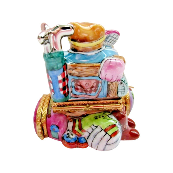 Sports Nut Bear Porcelain Limoges Bear sports French Trinket Box