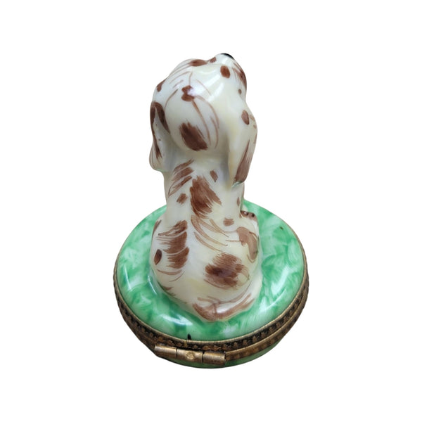 Spotted Dog Porcelain Figurine Porcelain Limoges dog LIMOGES BOXES French Trinket Box