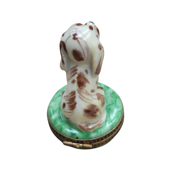 Spotted Dog Porcelain Figurine Porcelain Limoges dog LIMOGES BOXES French Trinket Box