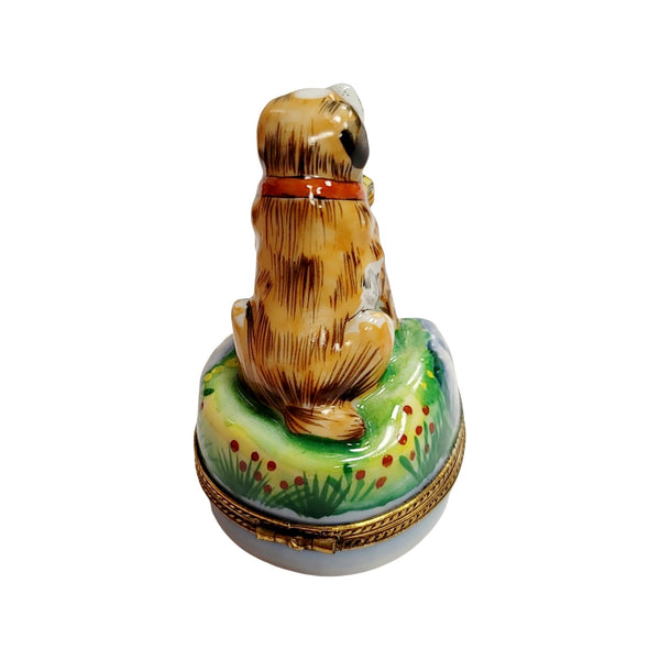 St Bernard Dog Limoges Box Porcelain Limoges dog limoges boxes French Trinket Box