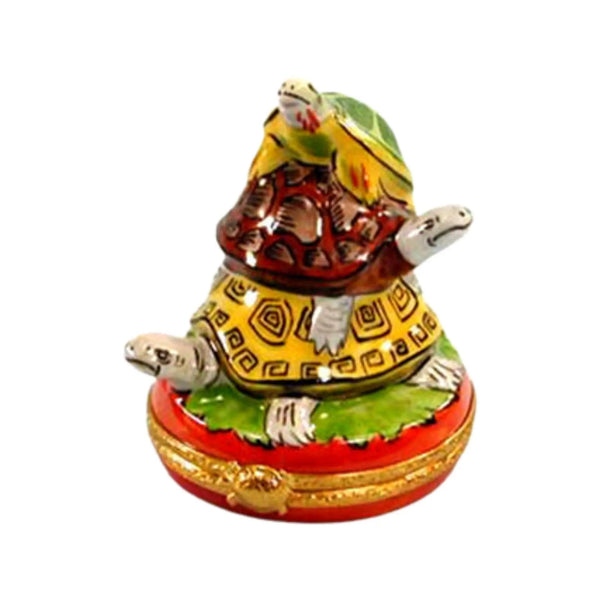 Stack Of Turtles Porcelain Limoges frog turtles French Trinket Box