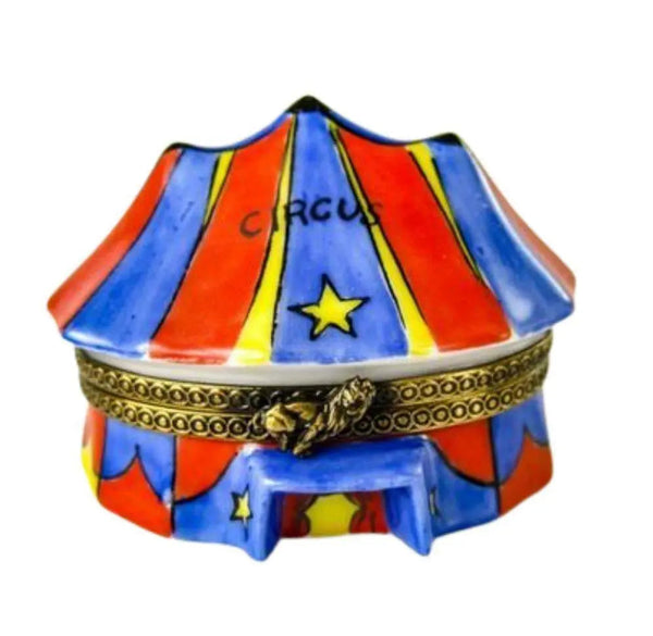 Striped Circus Tent Porcelain Limoges limoges boxes circus French Trinket Box