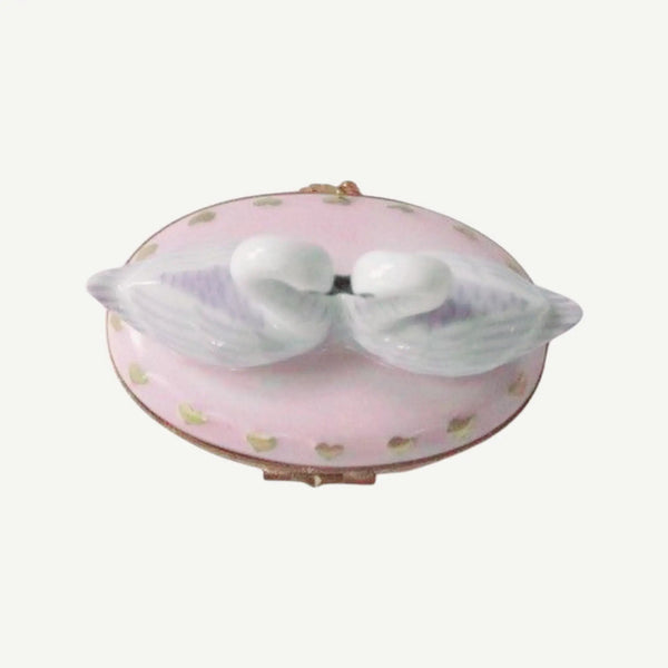 Swans In Love Porcelain Limoges bird birds French Trinket Box