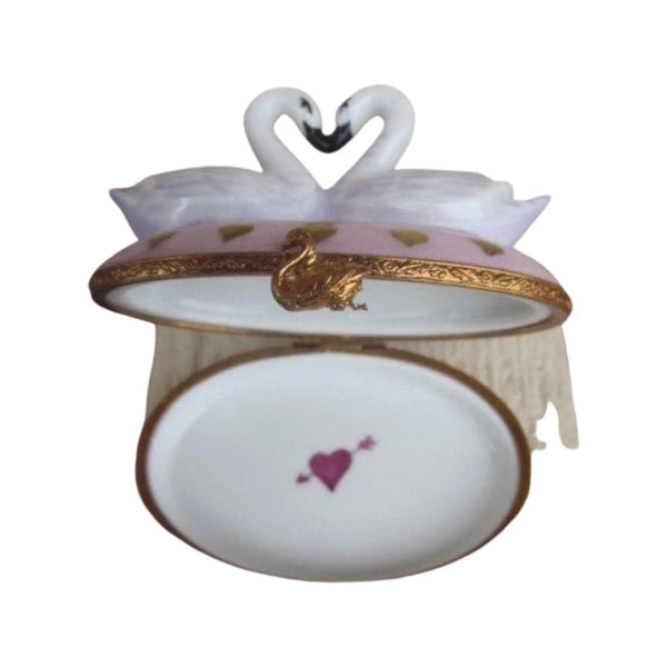 Swans In Love Porcelain Limoges bird birds French Trinket Box