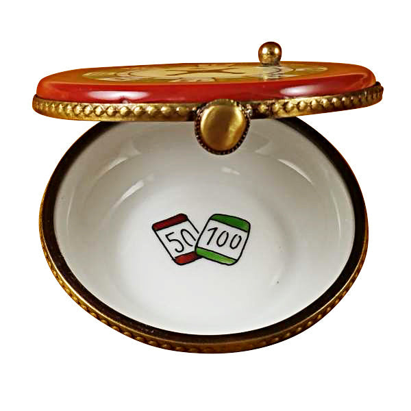 Rochard Roulette Wheel Limoges Box, Hand-Painted Casino Piece, view 2