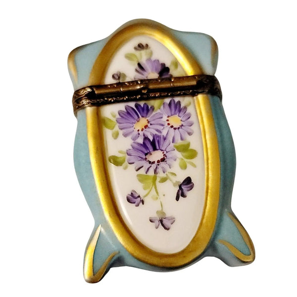 Tall Blue-White Floral Box Porcelain Limoges Limoges Imports Limoges Boxes traditional French Trinket Box