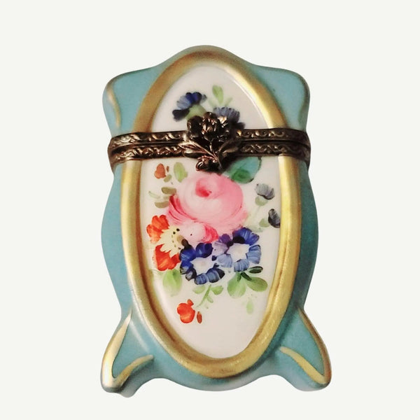 Tall Blue-White Floral Box Porcelain Limoges Limoges Imports Limoges Boxes traditional French Trinket Box