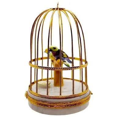 Tanagers In Cage Limoges Figurine Box Porcelain Limoges bird birds French Trinket Box