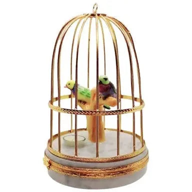 Tanagers In Cage Limoges Figurine Box Porcelain Limoges bird birds French Trinket Box