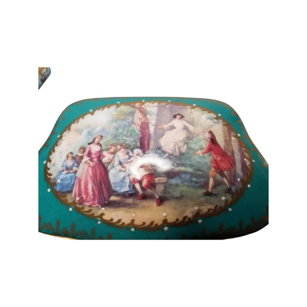 Teal Elegance Limoges Jewelry Box Porcelain Limoges jewelry traditional French Trinket Box