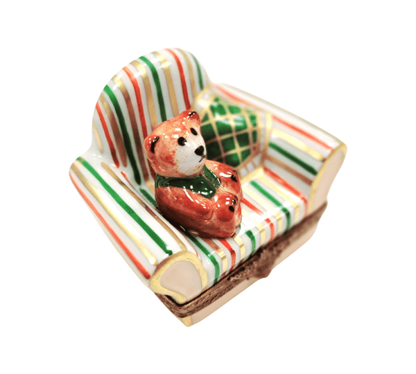 Teddy Bear Armchair Limoges Box Porcelain Limoges Teddy furniture French Trinket Box