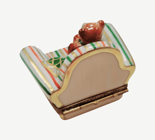 Teddy Bear Armchair Limoges Box Porcelain Limoges Teddy furniture French Trinket Box
