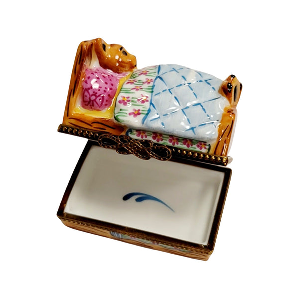 Teddy Bear Bedtime Bliss Porcelain Limoges Teddy French Trinket Box