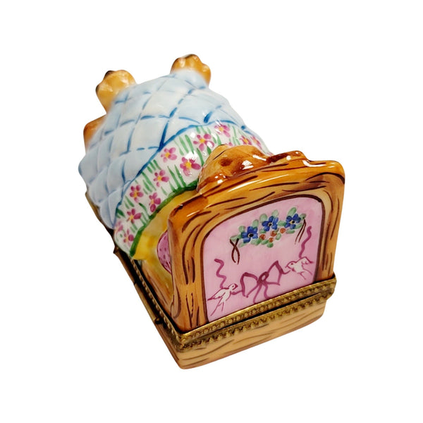 Teddy Bear Bedtime Bliss Porcelain Limoges Teddy French Trinket Box