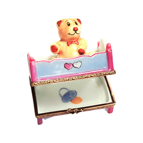 Teddy Bear Bedtime Treasure Porcelain Limoges Teddy French Trinket Box