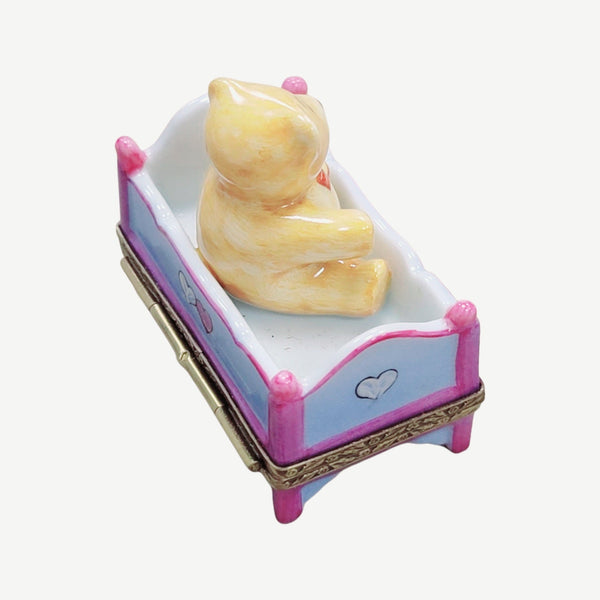 Teddy Bear Bedtime Treasure Porcelain Limoges Teddy French Trinket Box