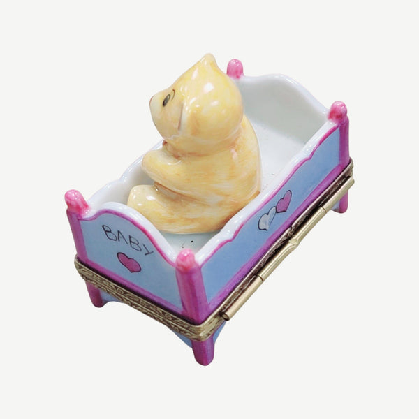 Teddy Bear Bedtime Treasure Porcelain Limoges Teddy French Trinket Box