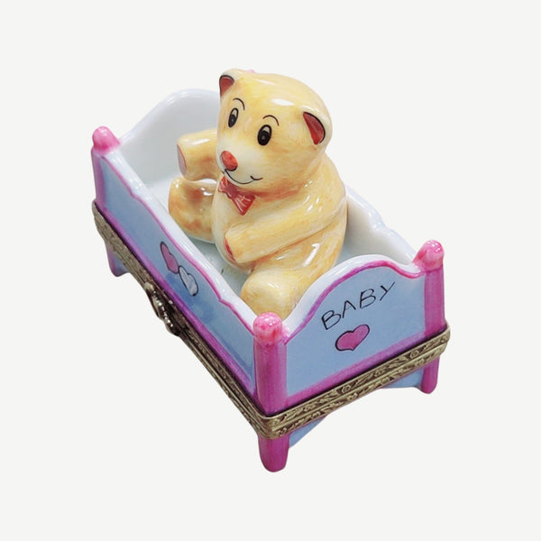 Teddy Bear Bedtime Treasure Porcelain Limoges Teddy French Trinket Box