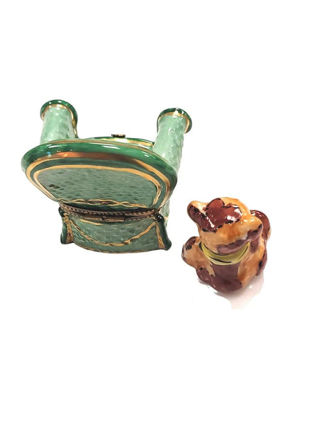 Teddy Bear Chair Limoges Box Porcelain Limoges Teddy furniture French Trinket Box