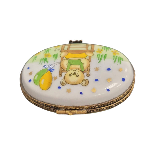 Teddy Bear Charm Box Delight Porcelain Limoges Teddy French Trinket Box