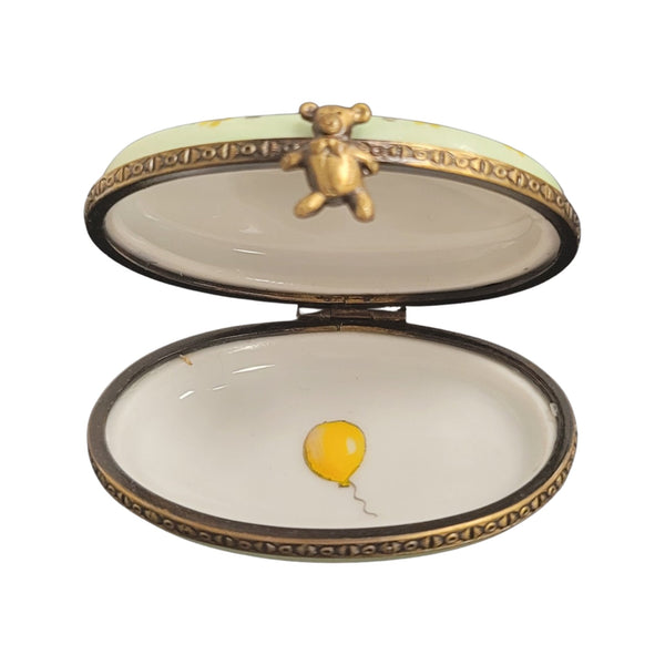 Teddy Bear Charm Box Delight Porcelain Limoges Teddy French Trinket Box