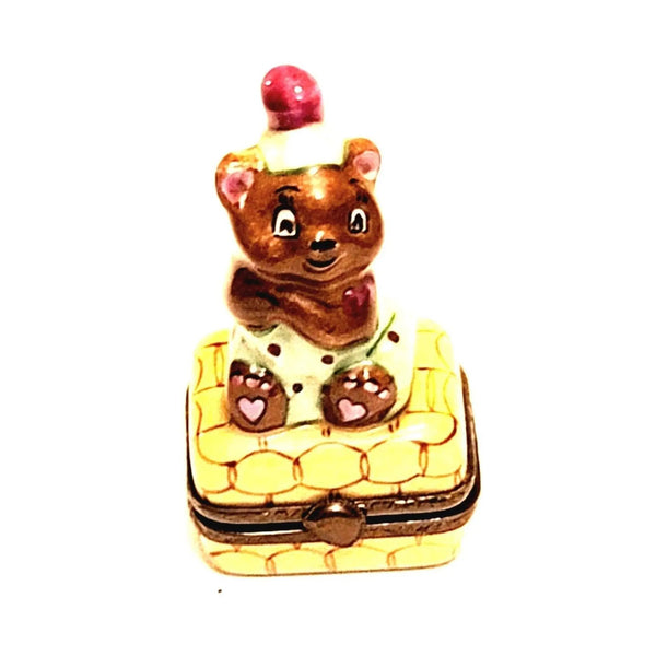 Teddy Bear Clown Delight Porcelain Limoges Circus Clown teddy French Trinket Box
