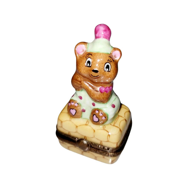 Teddy Bear Clown Delight Porcelain Limoges Circus Clown teddy French Trinket Box