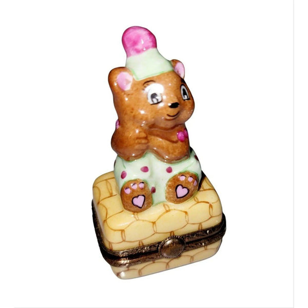 Teddy Bear Clown Delight Porcelain Limoges Circus Clown teddy French Trinket Box