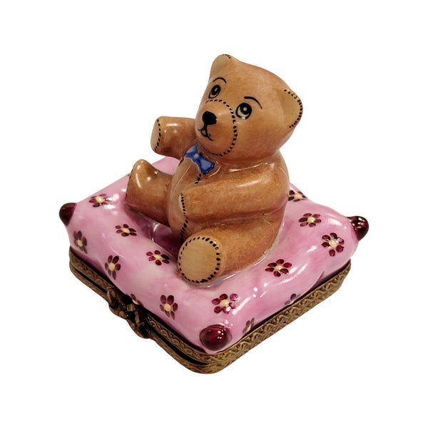 Teddy Bear Dream Box Porcelain Limoges Teddy French Trinket Box