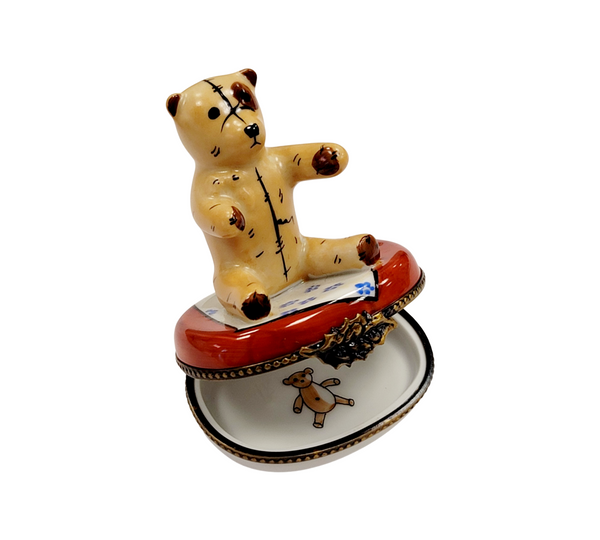 Teddy Bear Dreams Limoges Box Porcelain Limoges Teddy French Trinket Box