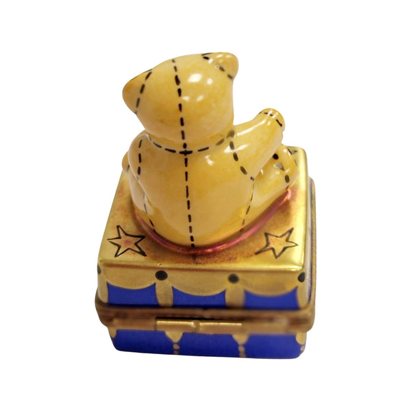 Teddy Bear Treasure Box Porcelain Limoges Teddy French Trinket Box