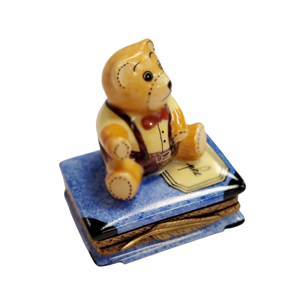 Teddy Bear Treasure Box Porcelain Limoges Teddy French Trinket Box