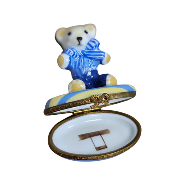 Teddy Bear Limoges Box Delight Porcelain Limoges Teddy French Trinket Box
