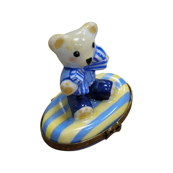 Teddy Bear Limoges Box Delight Porcelain Limoges Teddy French Trinket Box