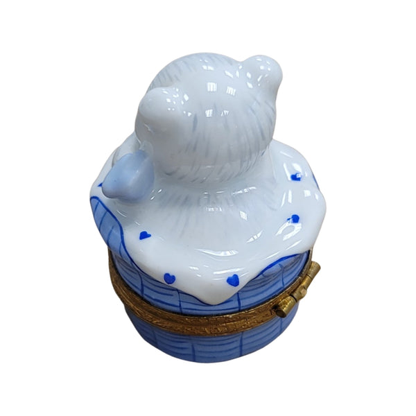 Teddy Bear Laundry Treasure Porcelain Limoges Teddy French Trinket Box