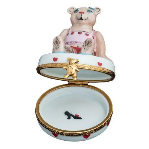 Teddy In Teddy Bear Porcelain Limoges Teddy love French Trinket Box