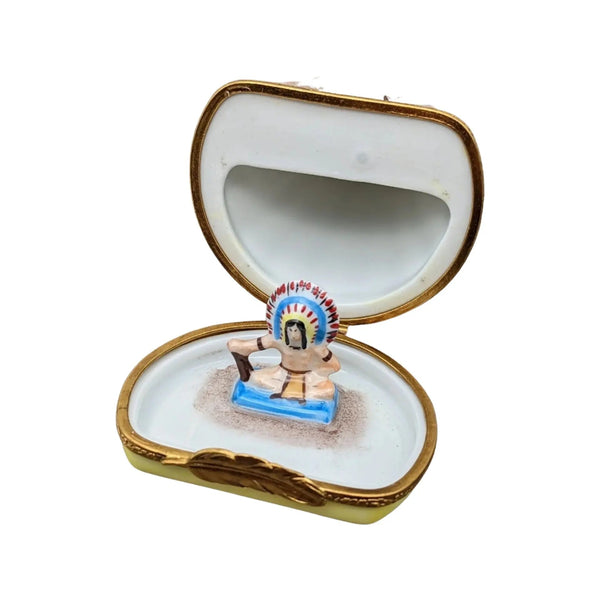 Teepee Porcelain Limoges thanksgiving French Trinket Box