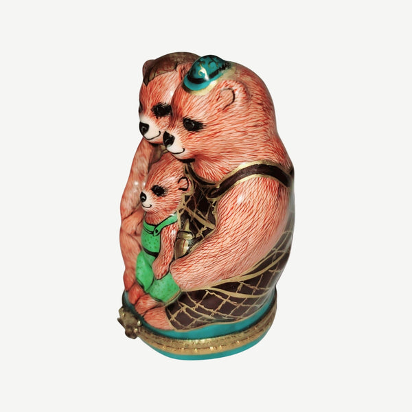 Three Bears Family Limoges Box Porcelain Limoges bears fairy story French Trinket Box