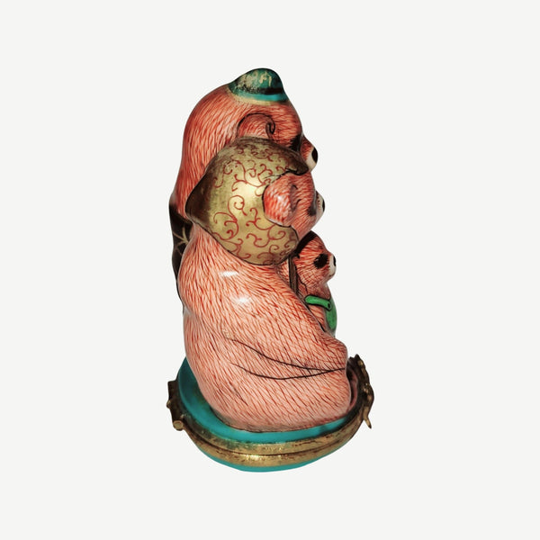 Three Bears Family Limoges Box Porcelain Limoges bears fairy story French Trinket Box