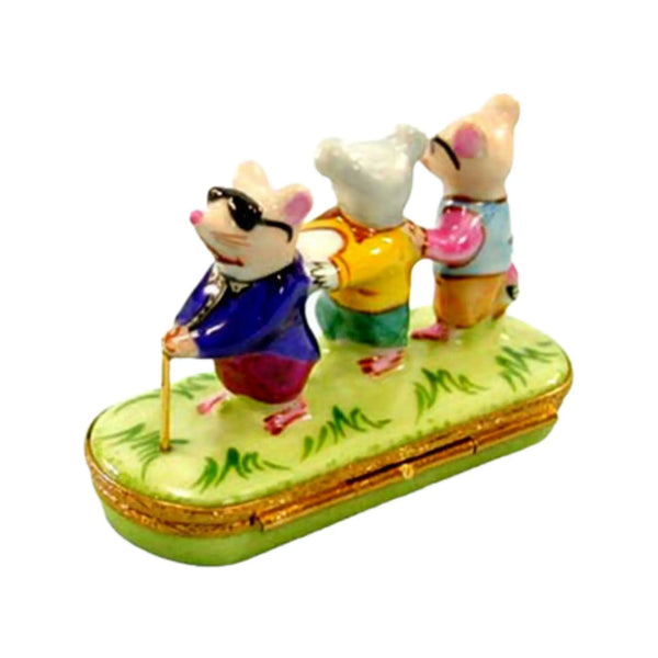 Three Blind Mice Porcelain Limoges fairy myth French Trinket Box