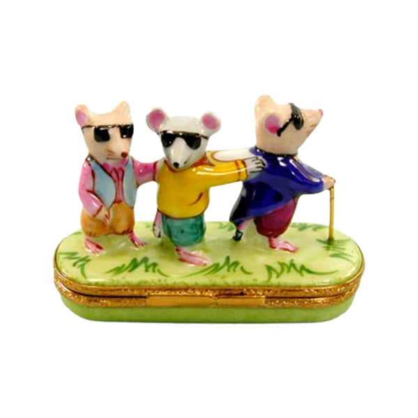 Three Blind Mice Porcelain Limoges fairy myth French Trinket Box