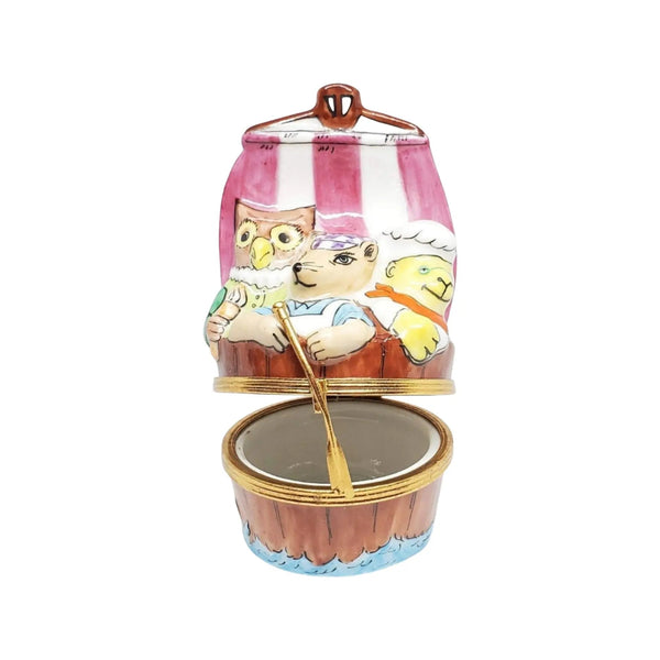 Three Men In A Tub Porcelain Limoges fairy myth French Trinket Box